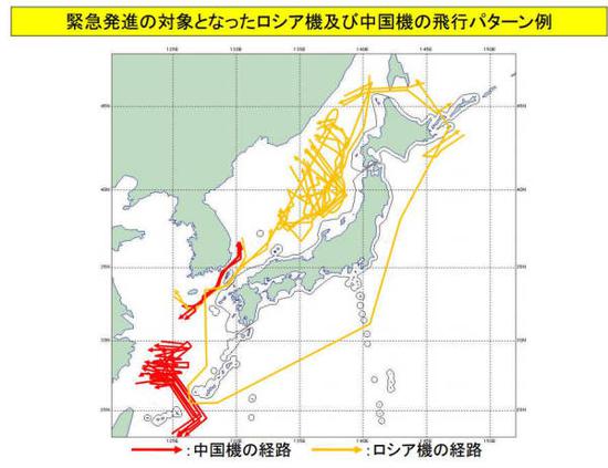 中俄军机线路图 统合幕僚监部网站截图(有修改)